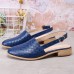 Large Size Comfy Braided Pointed Toe Buckle Backless Flats for Women