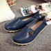 Large Size Soft Leather Multi-Way Flat Loafers For Women