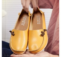 Large Size Soft Leather Multi-Way Flat Loafers For Women