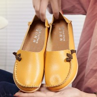 Large Size Soft Leather Multi-Way Flat Loafers For Women