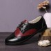 LOSTISY Color Block Lace Up Casual Women Brogue Flats Shoes