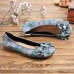 Retro Flowers Decor Tie-dyed Soft Sole Comfy Slip On Soft Flat Shoes