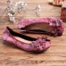 Retro Flowers Decor Tie-dyed Soft Sole Comfy Slip On Soft Flat Shoes