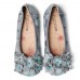 Retro Flowers Decor Tie-dyed Soft Sole Comfy Slip On Soft Flat Shoes