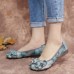 Retro Flowers Decor Tie-dyed Soft Sole Comfy Slip On Soft Flat Shoes