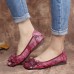 Retro Flowers Decor Tie-dyed Soft Sole Comfy Slip On Soft Flat Shoes