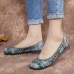 Tie-dyed Handmade Leather Cutout  Comfy Soft Sole Slip On Flat Shoes