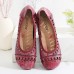 Tie-dyed Handmade Leather Cutout  Comfy Soft Sole Slip On Flat Shoes