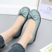 Women Bowknot Decor Comfy Non Slip Casual Loafers