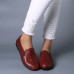 Women Casual Comfy Soft Sole Slip On Leather Loafers