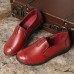 Women Casual Comfy Soft Sole Slip On Leather Loafers