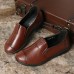 Women Casual Comfy Soft Sole Slip On Leather Loafers