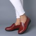 Women Casual Comfy Soft Sole Slip On Leather Loafers