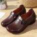 Women Comfy Soft Breathable Hollow Wearable Buckle Casual Leather Loafers