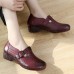 Women Comfy Soft Breathable Hollow Wearable Buckle Casual Leather Loafers