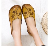 Women Flowers Decor Comfy Casual Slip On Flat Loafers