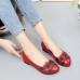 Women Flowers Decor Comfy Sole Soft Leather Loafers