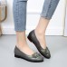 Women Flowers Decor Comfy Sole Soft Leather Loafers