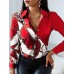 Chain Print Long Sleeve Lapel Button Down Shirt