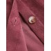 Women Long Sleeve Solid Color Lapel Collar Buttons Pleated Pockets Loose Blouses