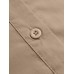 Women Puff Sleeve Solid Color Elastic Waist Buttons Lapel Three Quarter Sleeve Blouses