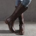 Buckle Strap Decoratioin Warm Non Slip Mid Calf Women's Boots