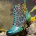 Genuine Leather Floral Pattern Retro Mid-calf Boots