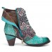 Genuine Leather Floral Pattern Retro Mid-calf Boots