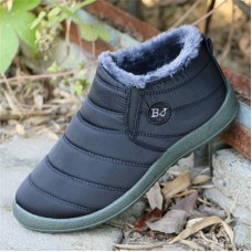 LOSTISY BJ Shoes Warm Wool Lining Flat Ankle Snow Boots For Women