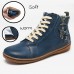 Women Plus Size Warm Comfy Slip Resistant Lace Up Flat Ankle Boots